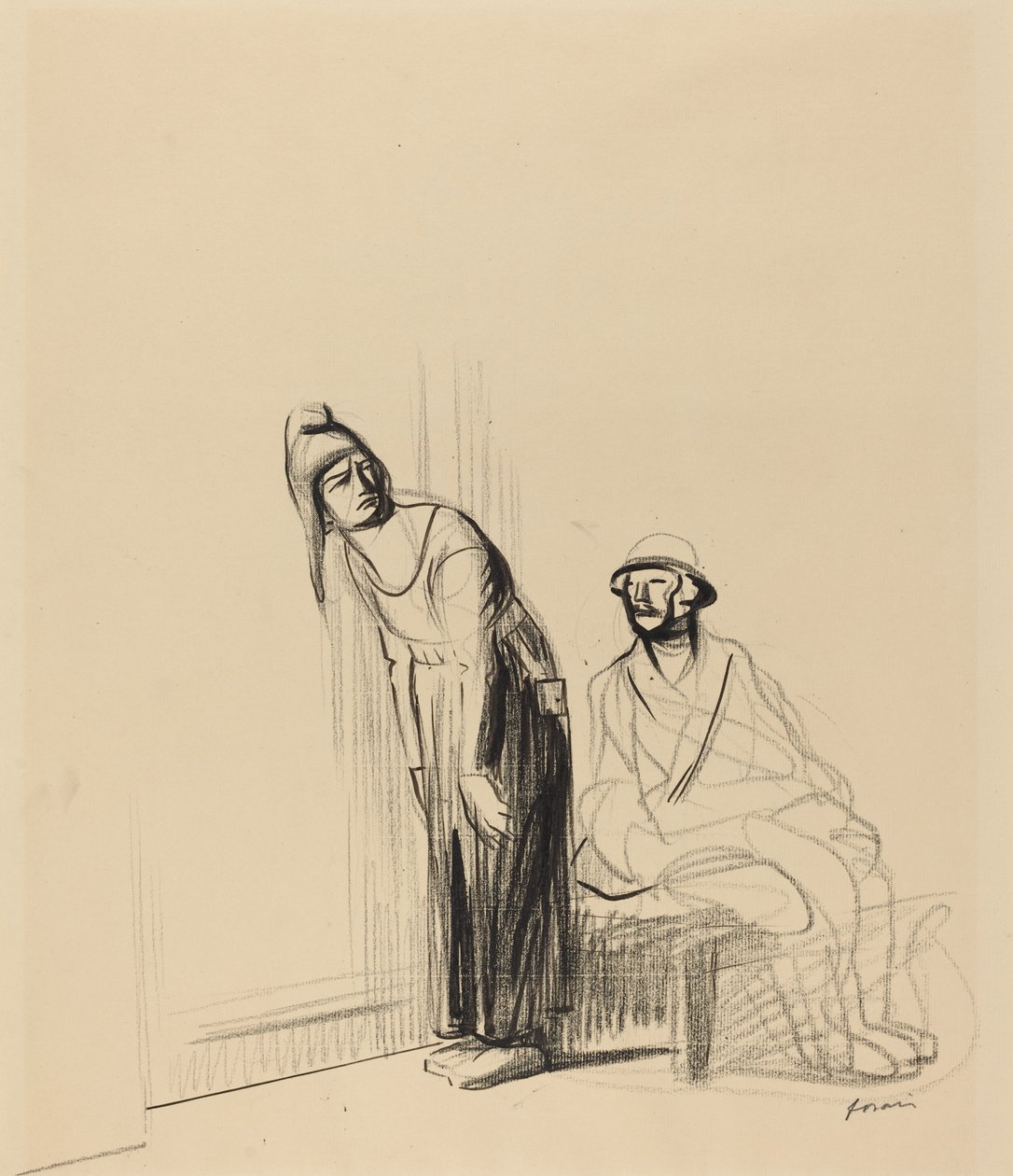 Na Conferência de Paz, c. 1919. de Jean Louis Forain