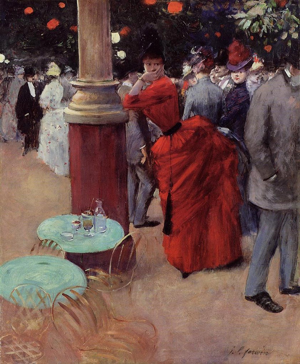 No Jardim Público, c.1884 (óleo sobre tela) de Jean Louis Forain