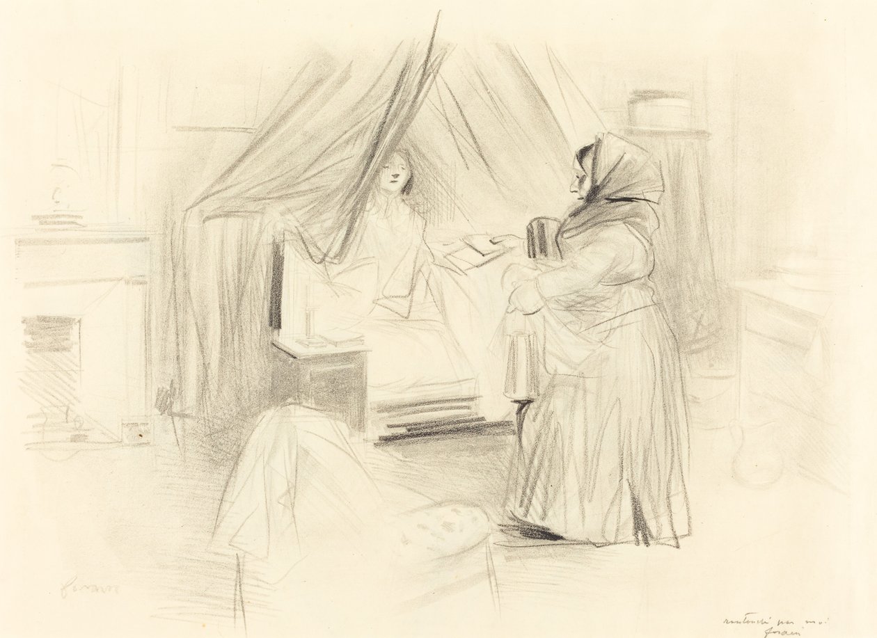 Café da manhã (prato horizontal) de Jean Louis Forain