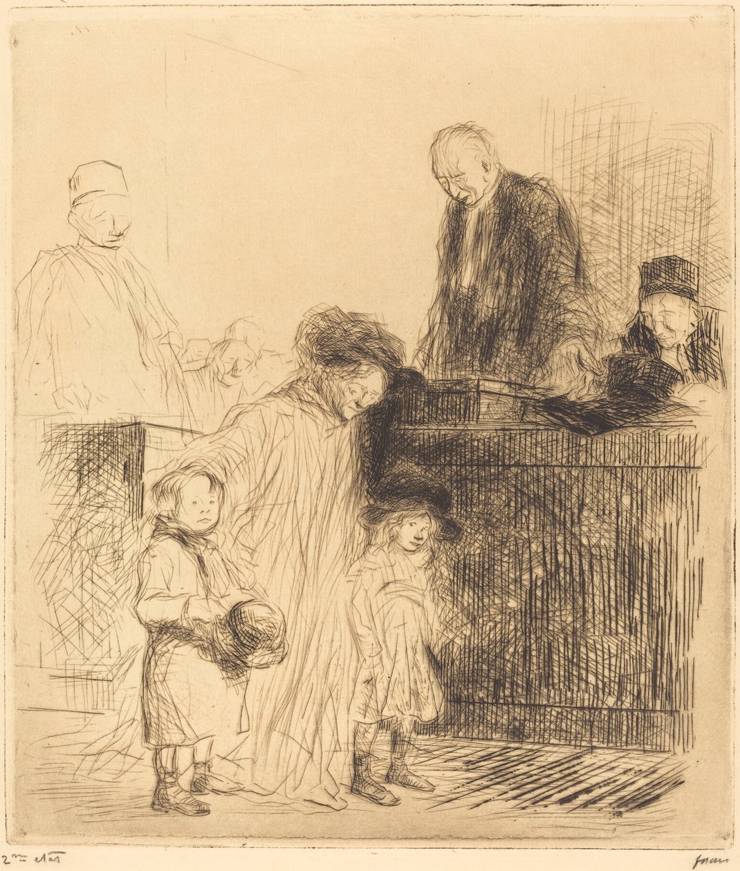 Saindo da Audiência (primeira placa) de Jean Louis Forain
