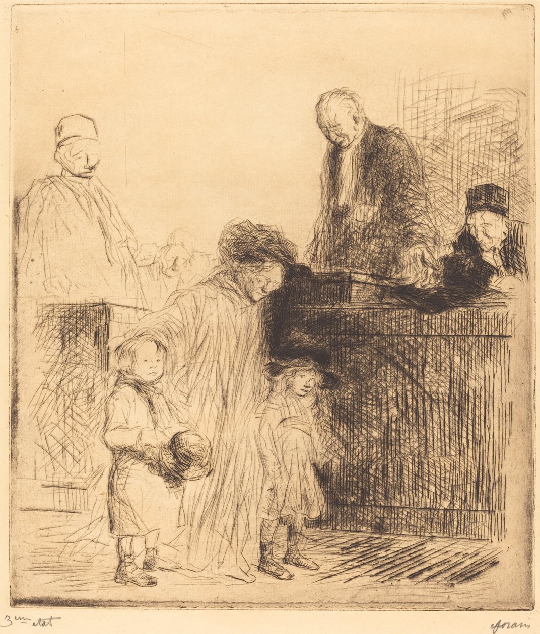 Saindo da Audiência (primeira placa) de Jean Louis Forain