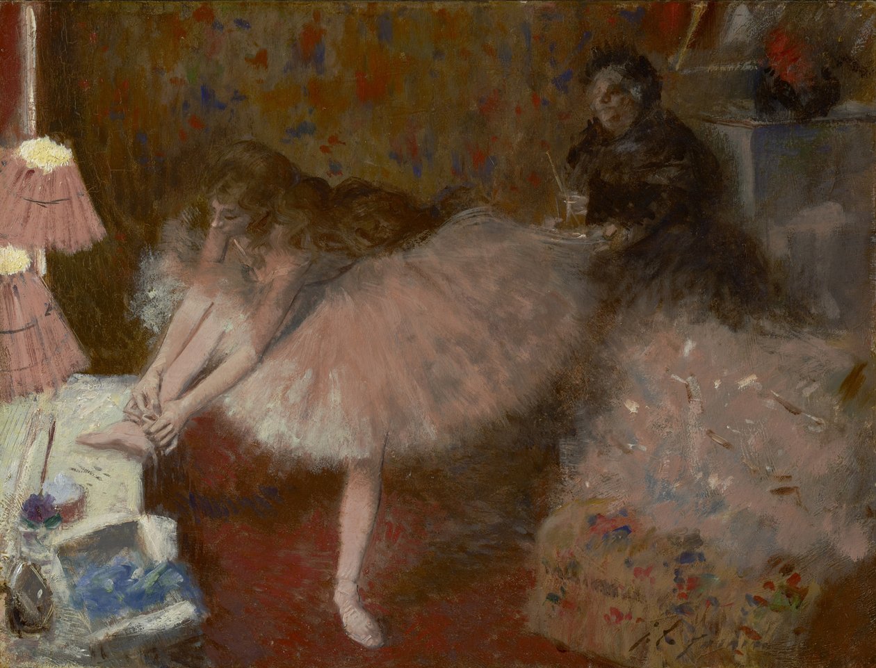Dançarina em seu camarim, c.1890 de Jean Louis Forain