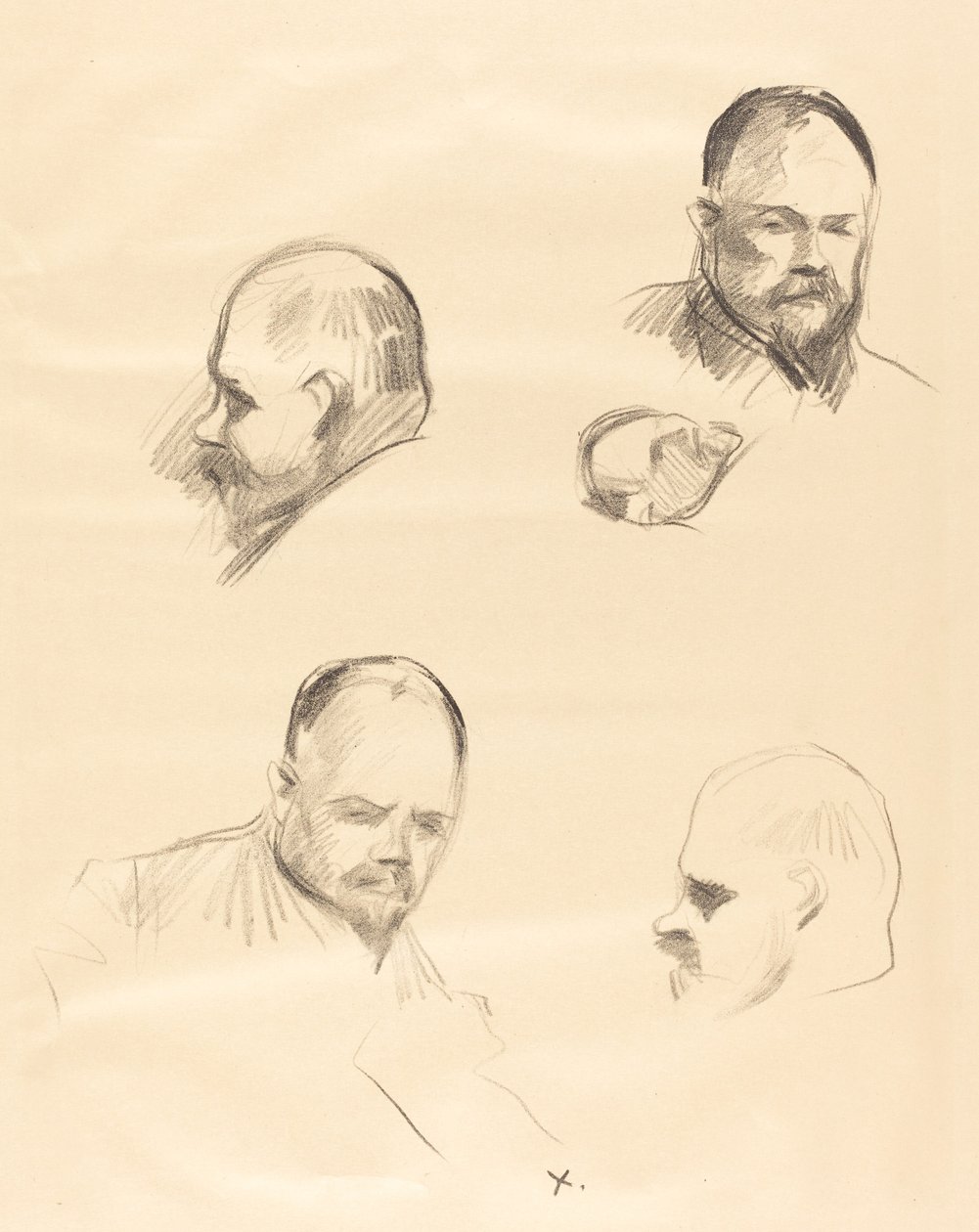 Quatro esboços de Ambroise Vollard de Jean Louis Forain