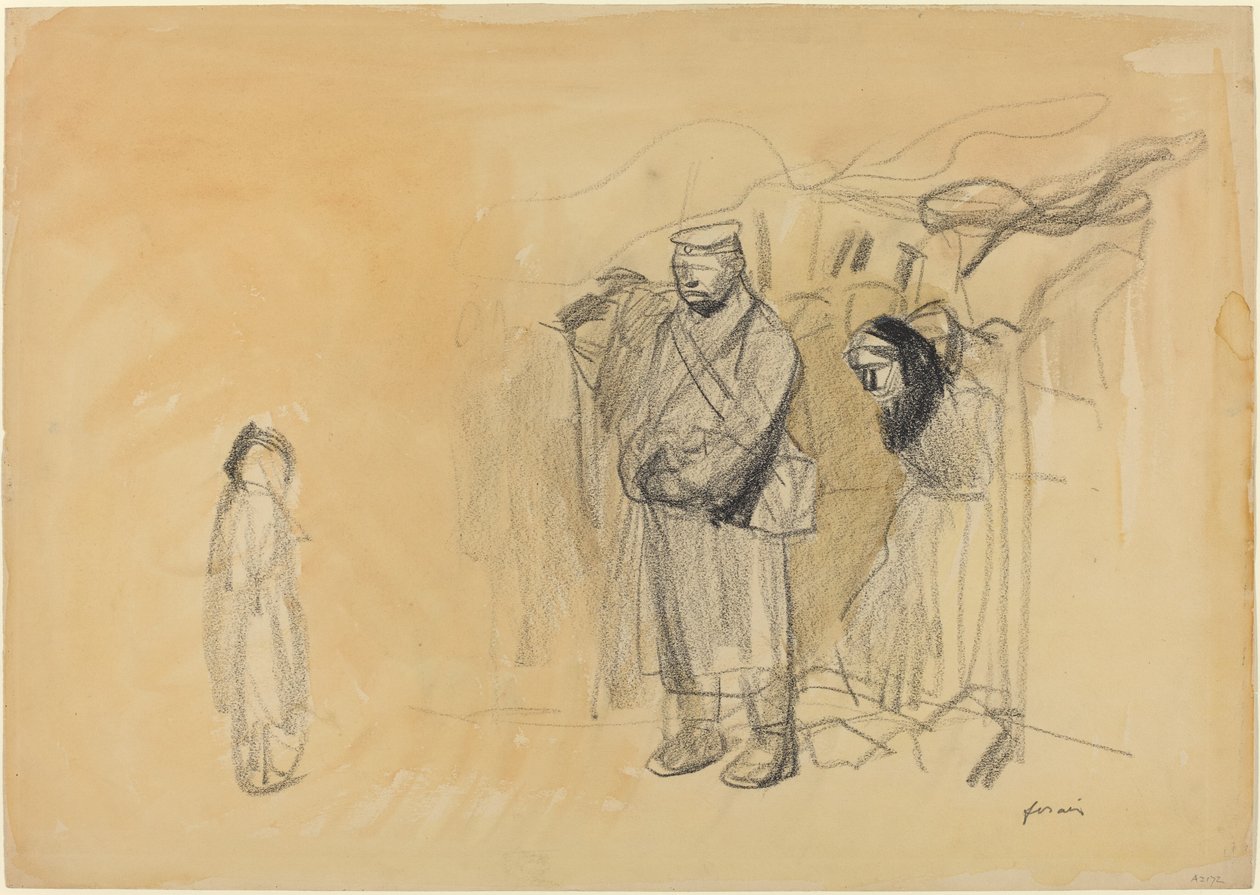 Soldados alemães e criança francesa de Jean Louis Forain