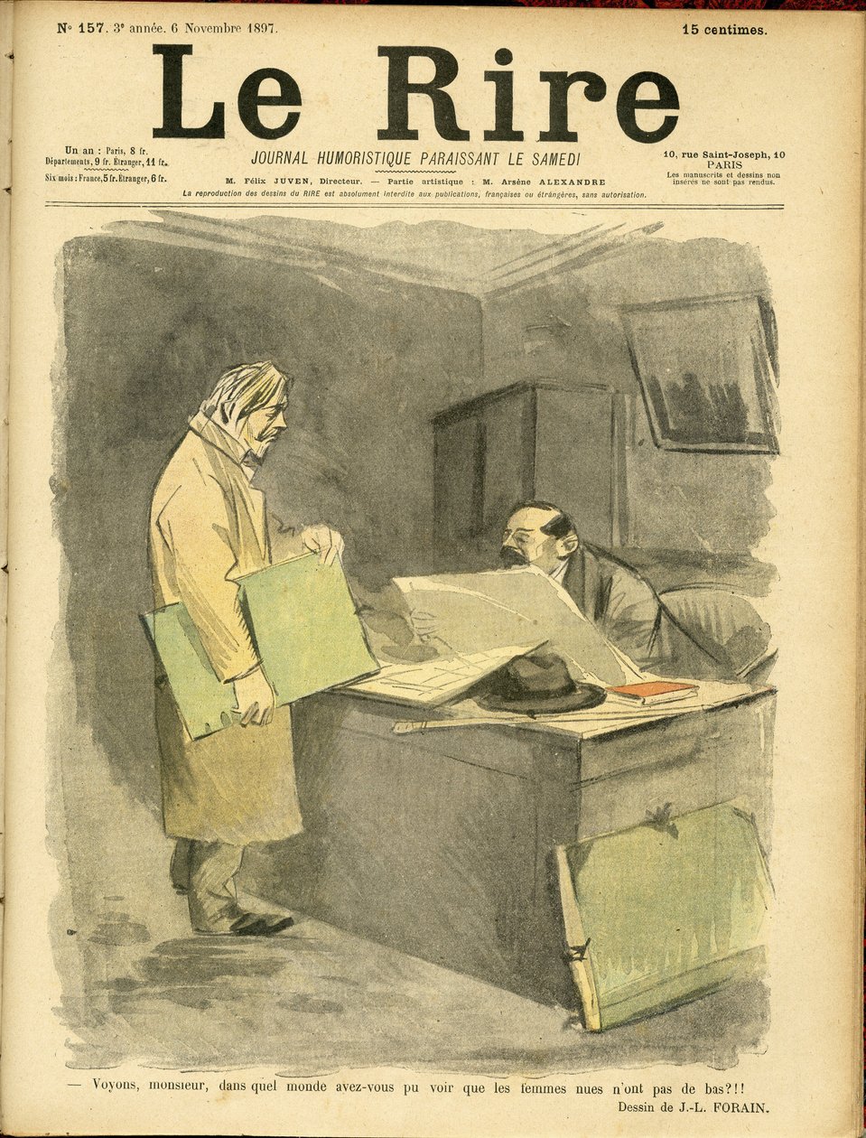 Ilustração de Jean-Louis Forain (1852-1931) para a capa de Le Rire de Jean Louis Forain