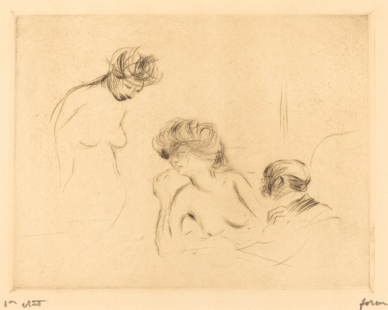 Em uma sala privada (terceira placa) de Jean Louis Forain