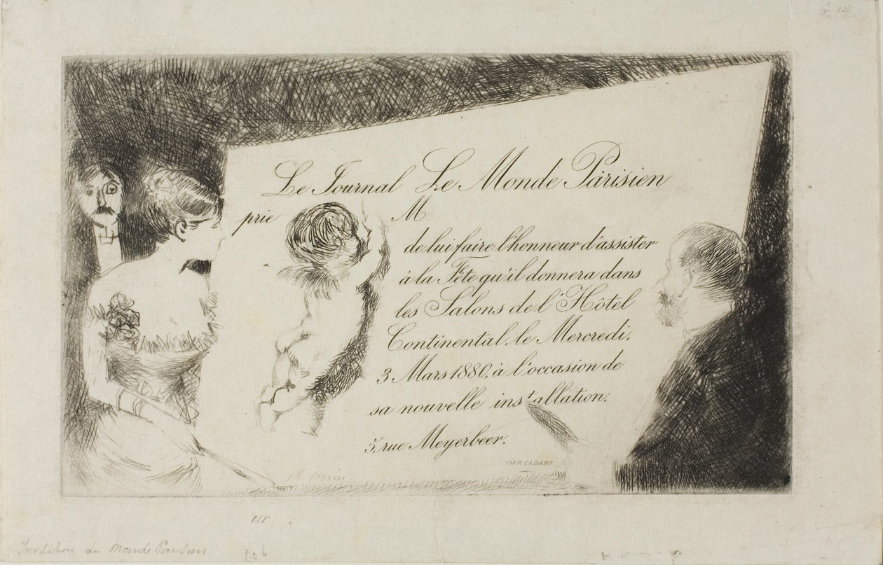 Convite do jornal "Le Monde Parisien" de Jean Louis Forain