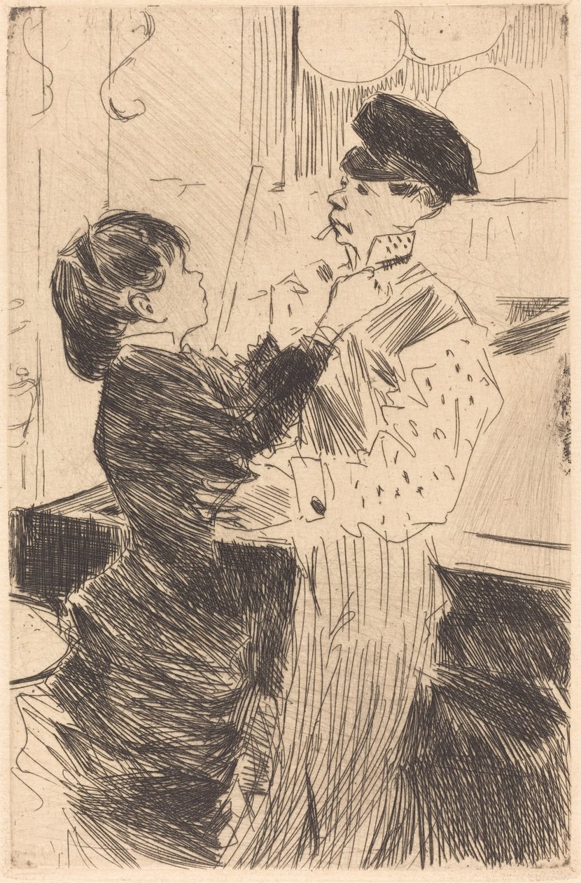 Atando a gravata de Jean Louis Forain