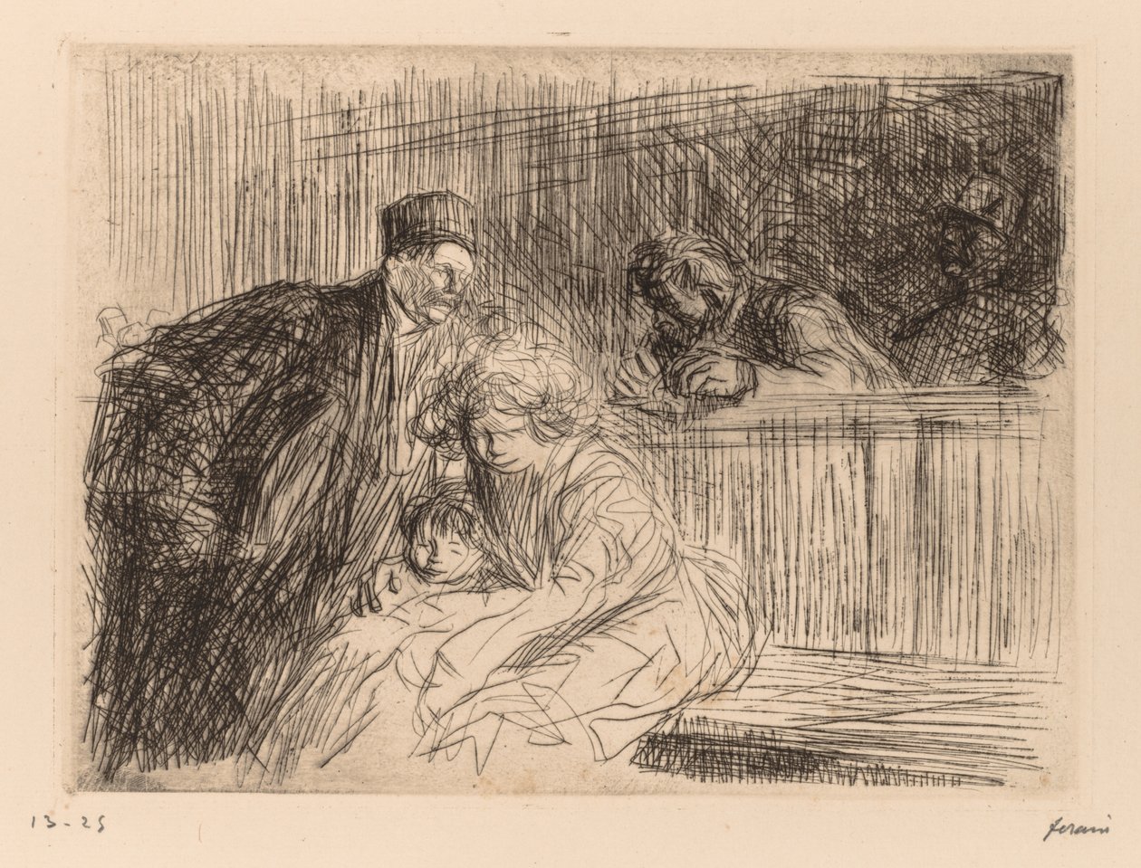 LAvocat Falando com o acusado. de Jean Louis Forain