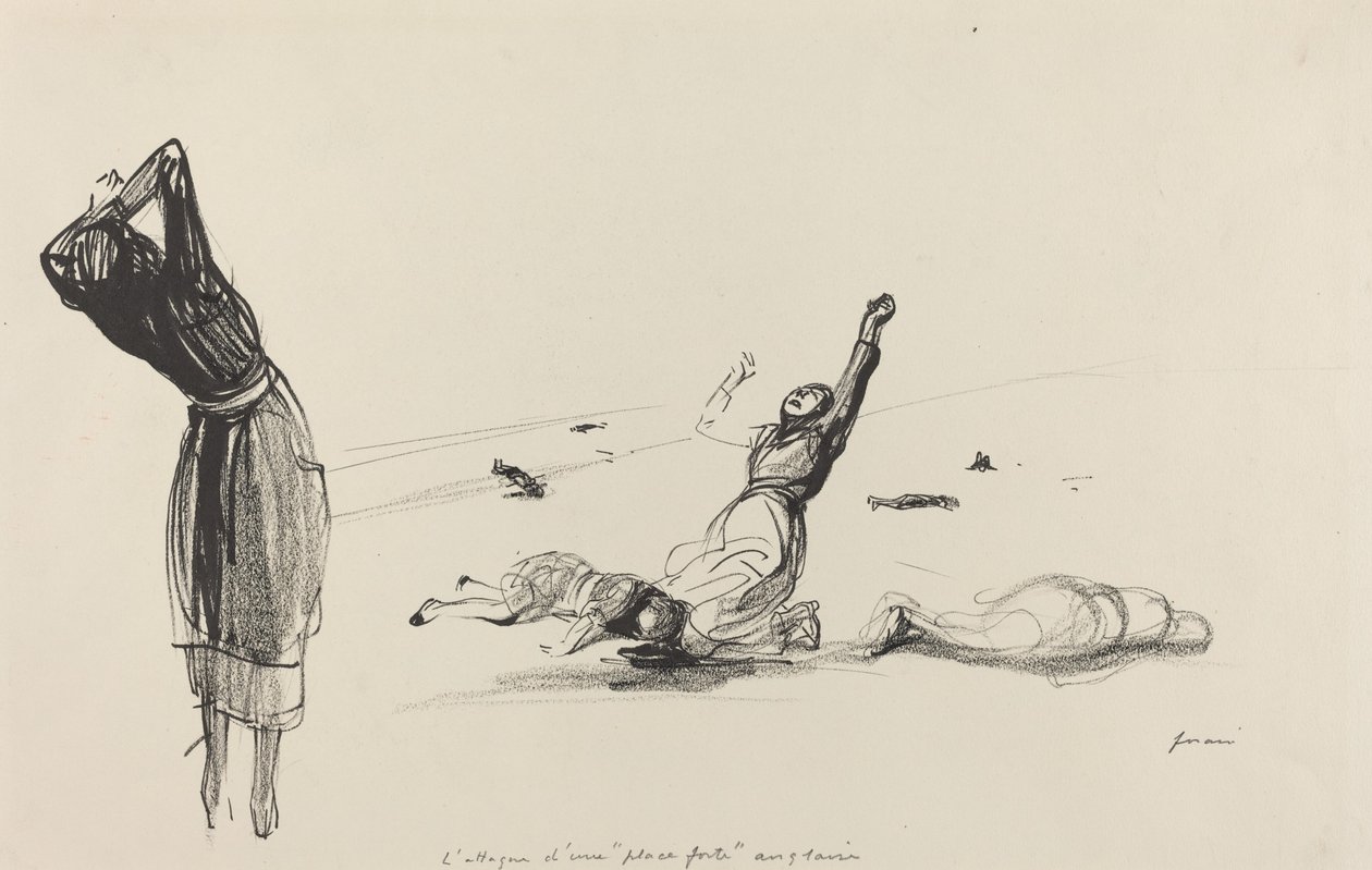 O ataque a uma fortaleza inglesa, provavelmente em 1917. de Jean Louis Forain