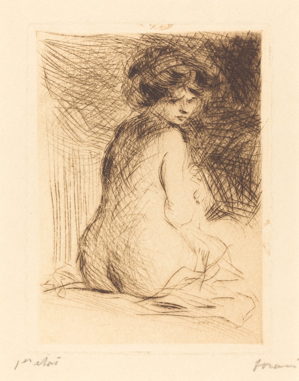 Mulher nua vista de costas de Jean Louis Forain