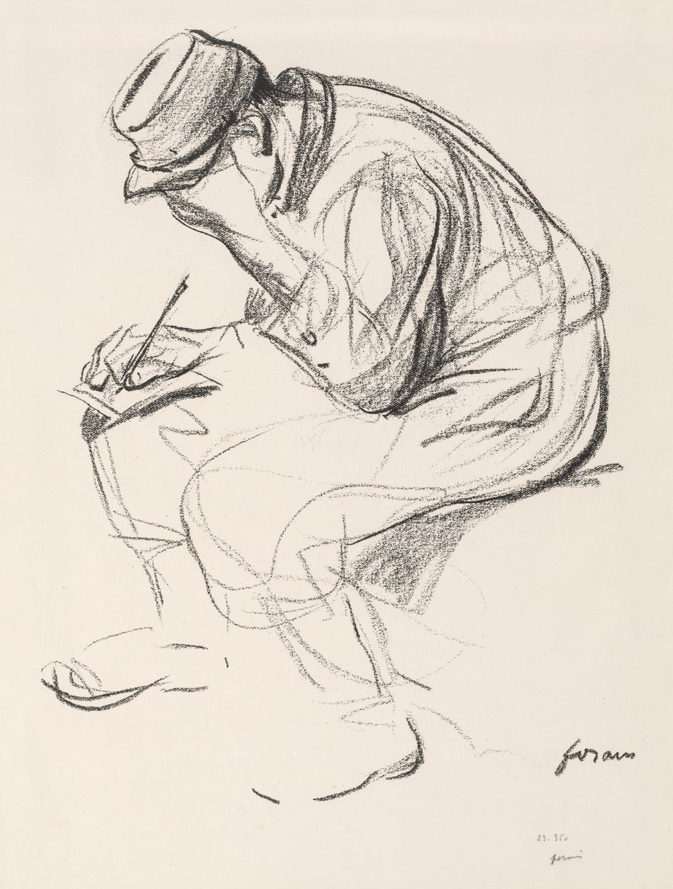 Prisioneiro de guerra, escrevendo uma carta. de Jean Louis Forain