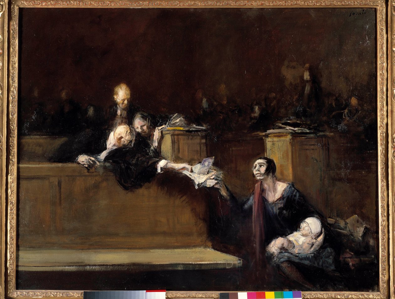 Cena de tribunal Pintura de Jean Louis Forain (1852-1931) Sol do século XX. 0,73x0,92 m Paris, Musee du Louvre de Jean Louis Forain