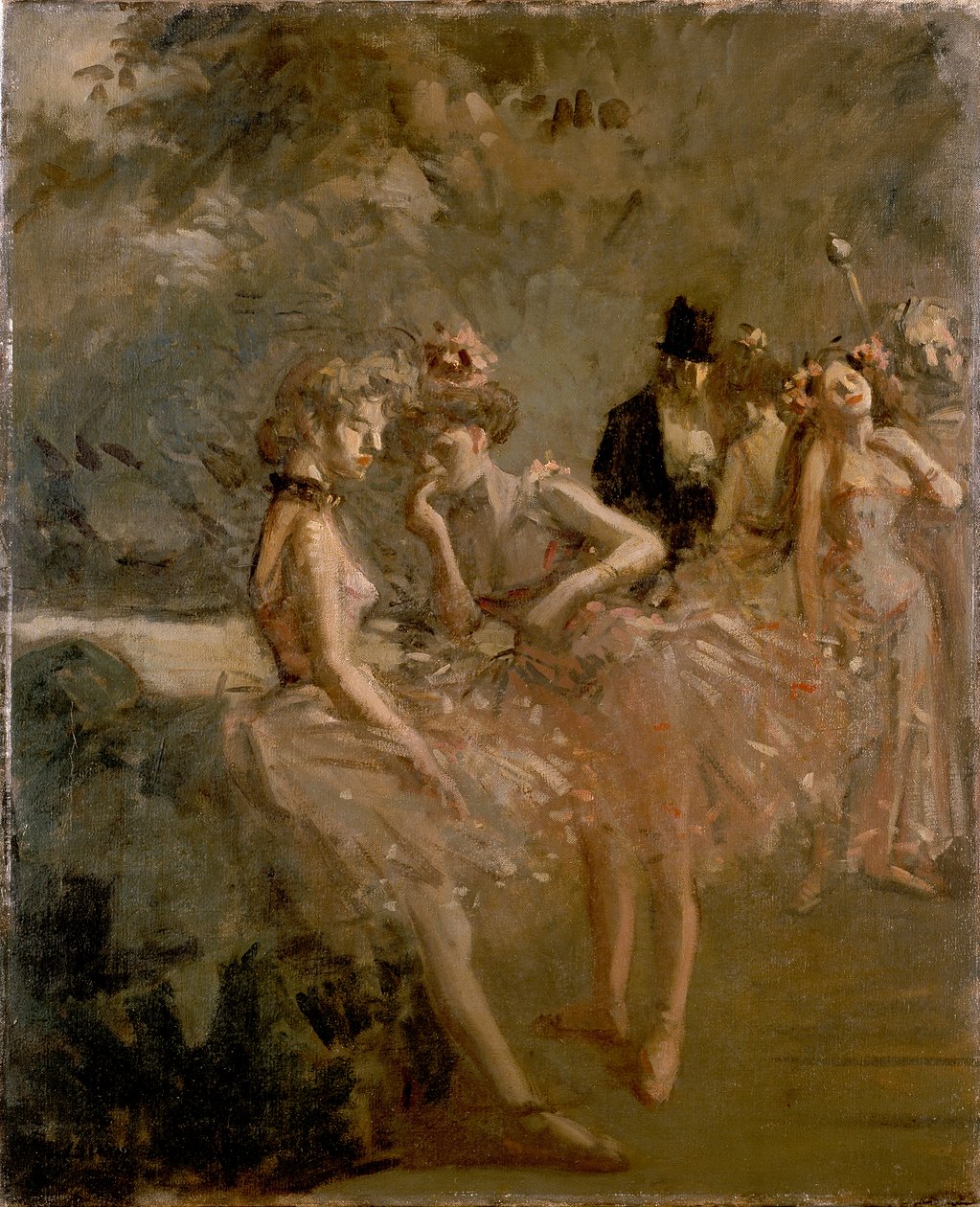 Cena nas Asas de um Teatro, c1870-1900 de Jean Louis Forain