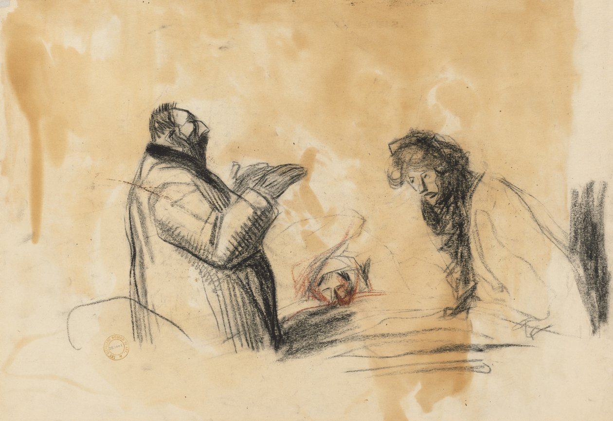 Esboço para No hospital verso, quarto trimestre de 1800 ou primeiro terceiro de 1900. de Jean Louis Forain