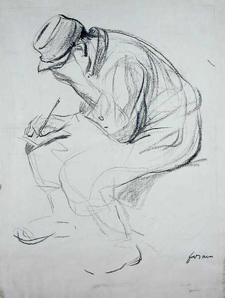 Soldado Escrita (litho) de Jean Louis Forain