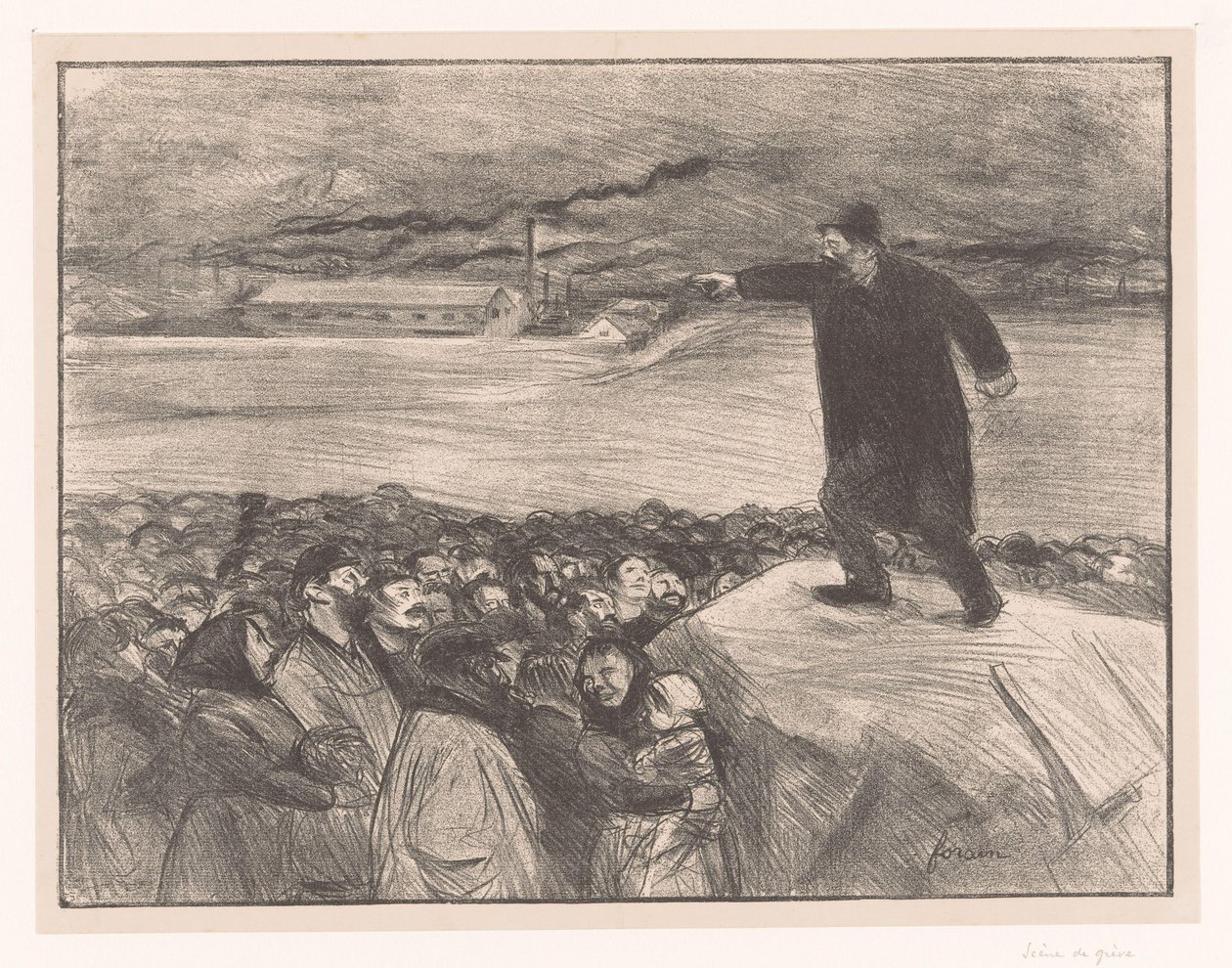 Greve de trabalhadores de fábrica
Cena de grève de Jean Louis Forain