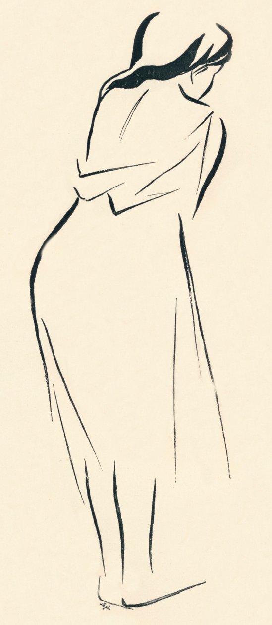 Estudo em Linha, c1898 de Jean Louis Forain