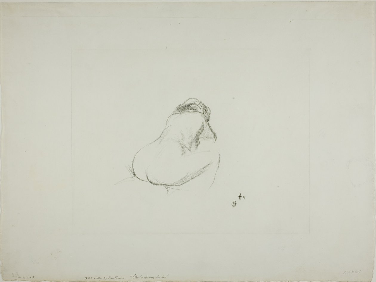 Estudo de uma mulher nua, por trás de Jean Louis Forain