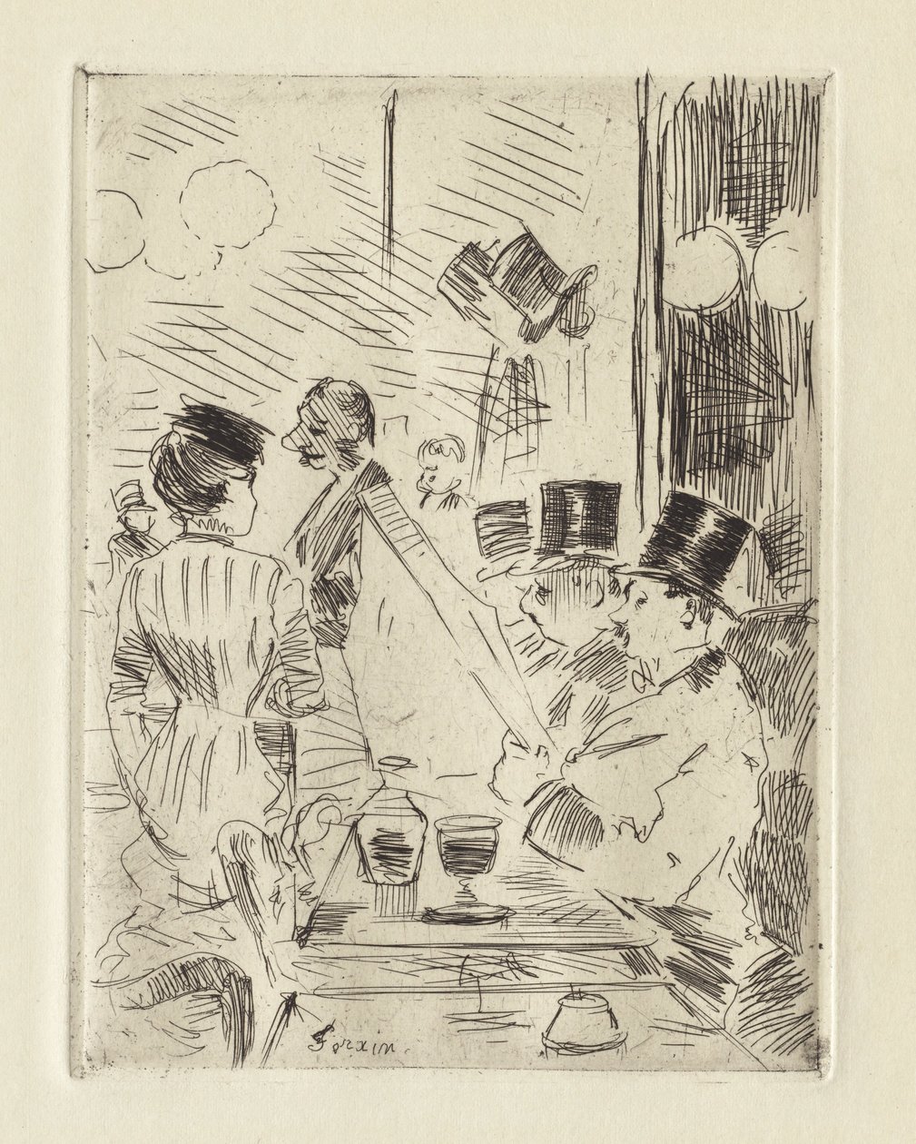 O Café da Nova Atenas, c.1876 (gravura) de Jean Louis Forain
