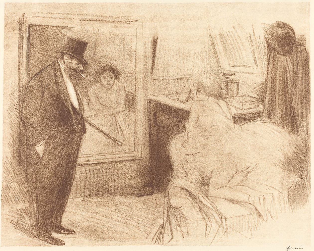 O camarim do dançarino (segunda placa) de Jean Louis Forain