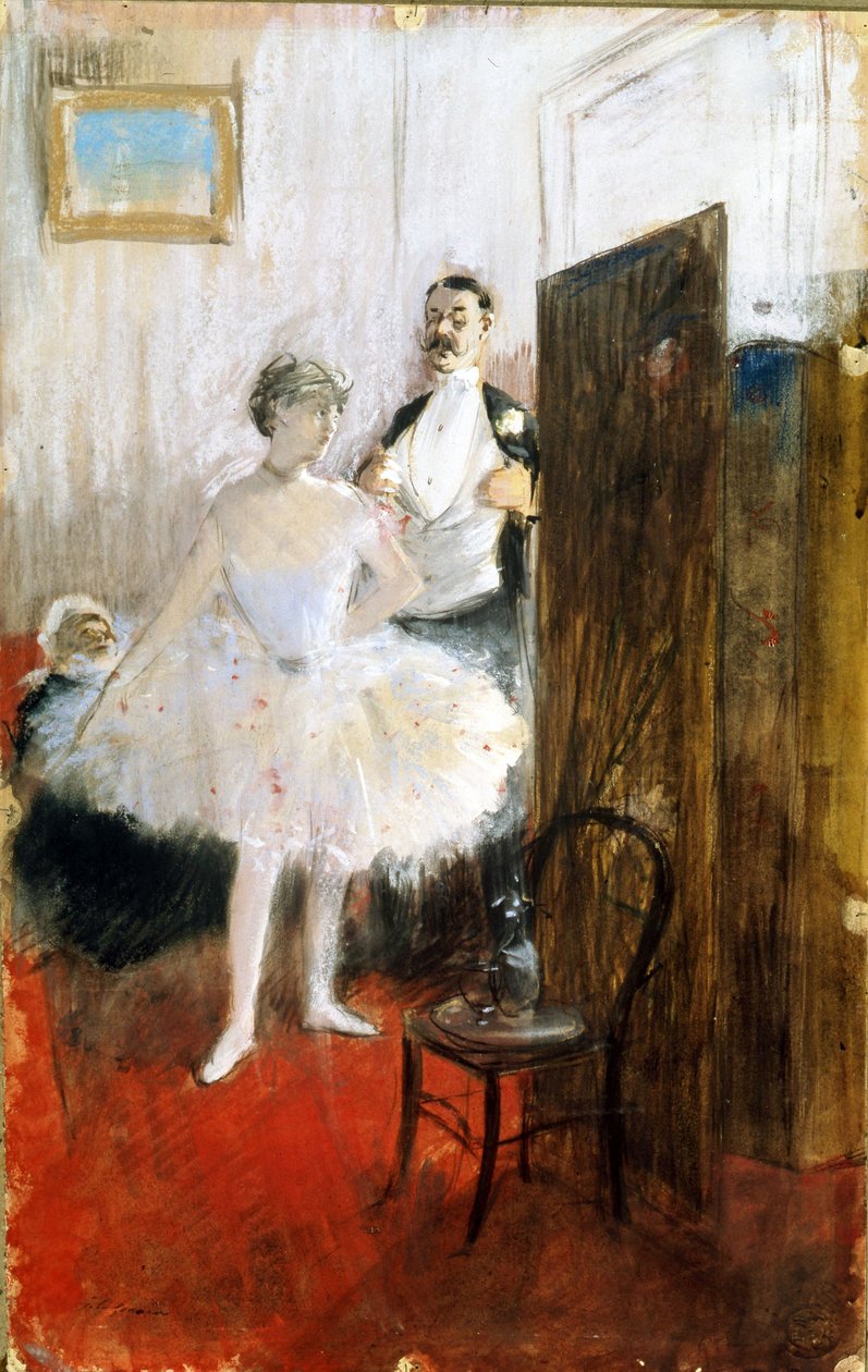 O camarim, c.1890 (pastel e guache sobre papel) de Jean Louis Forain