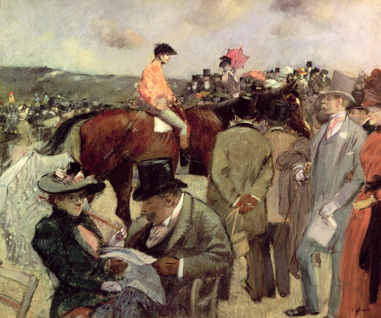 A corrida de cavalos, c.1890 de Jean Louis Forain