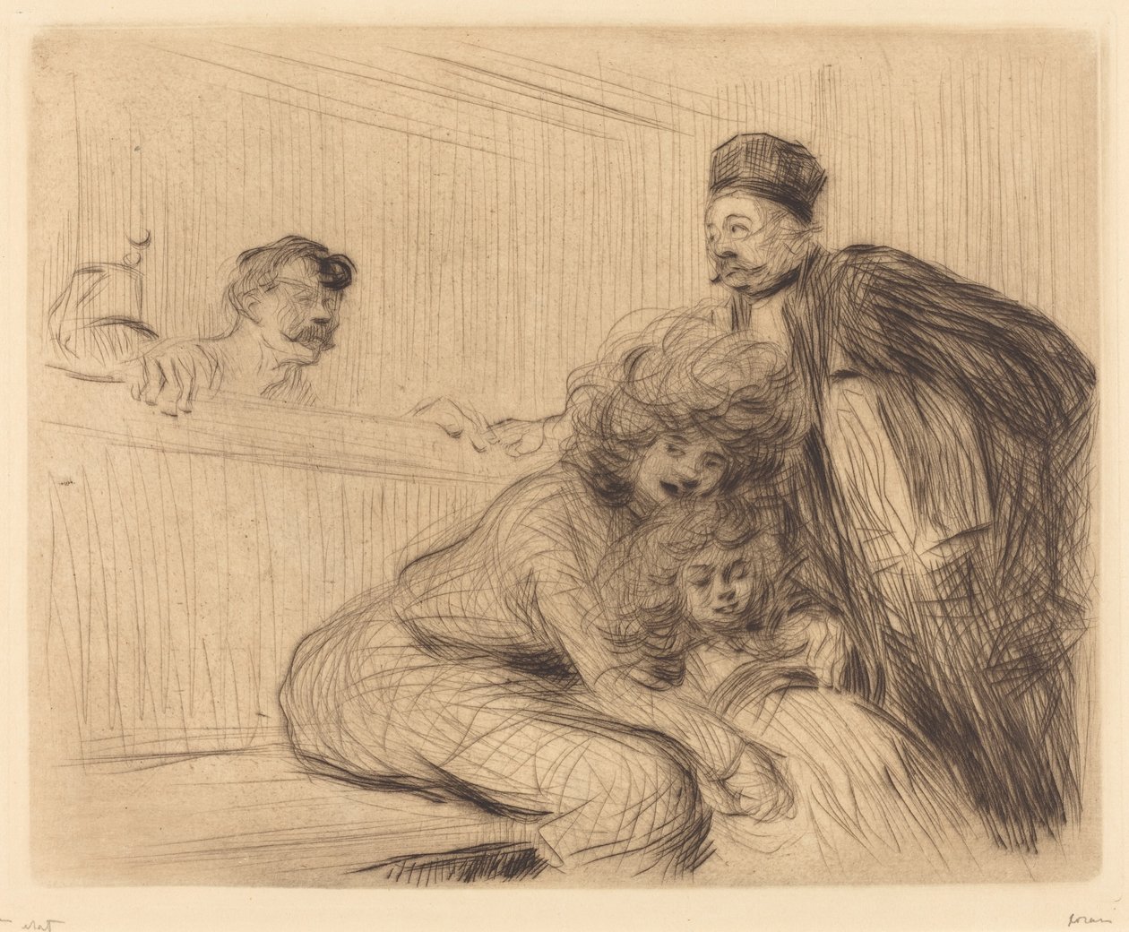 O Advogado Falando com o Prisioneiro (primeira placa) de Jean Louis Forain