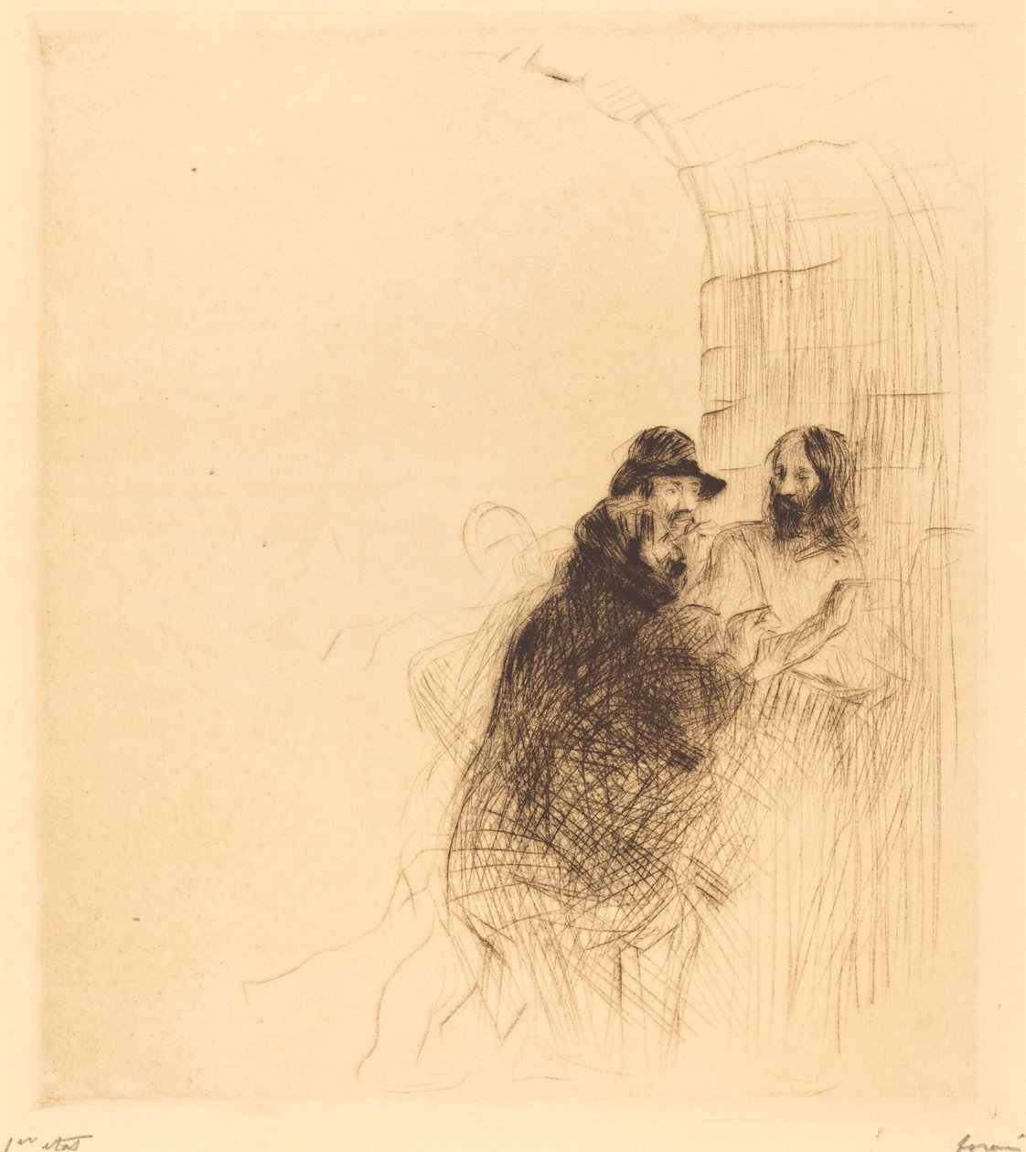 A Reunião sob o Arco (segunda placa) de Jean Louis Forain