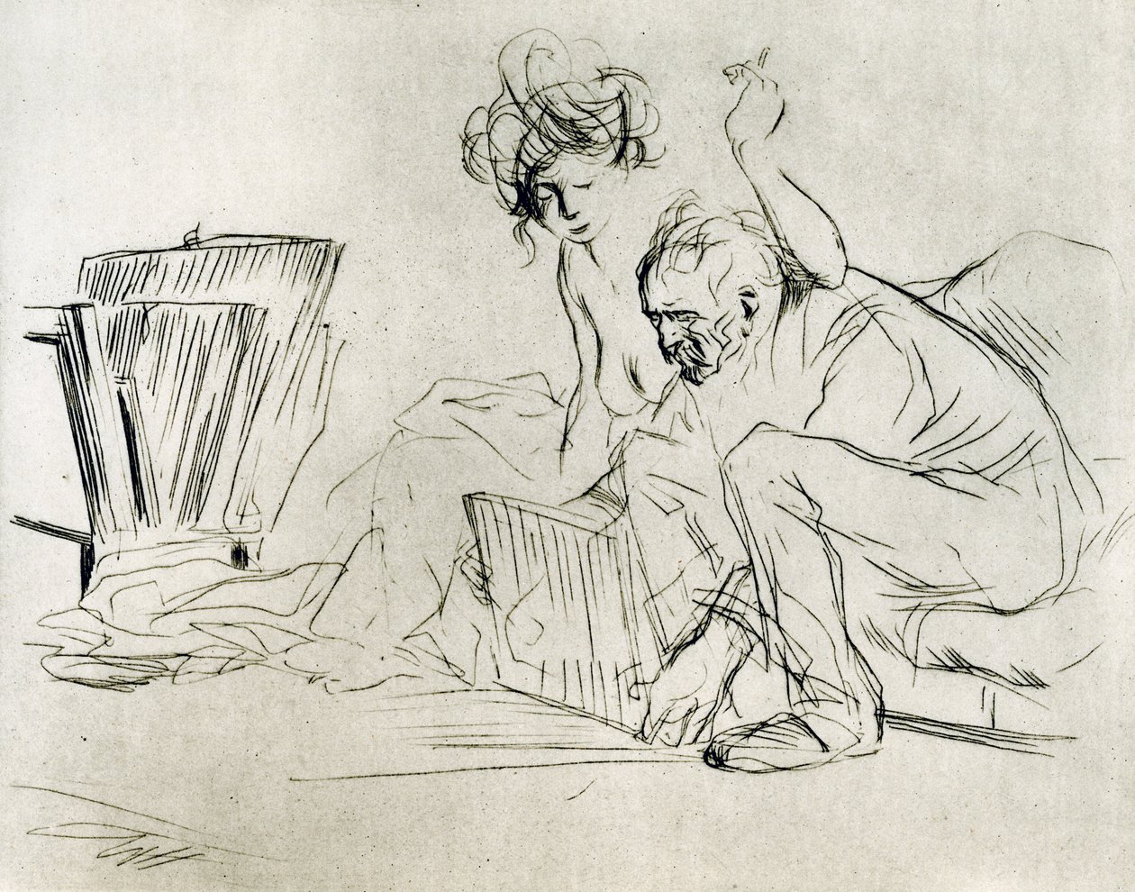 O modelo em repouso, 1925. de Jean Louis Forain
