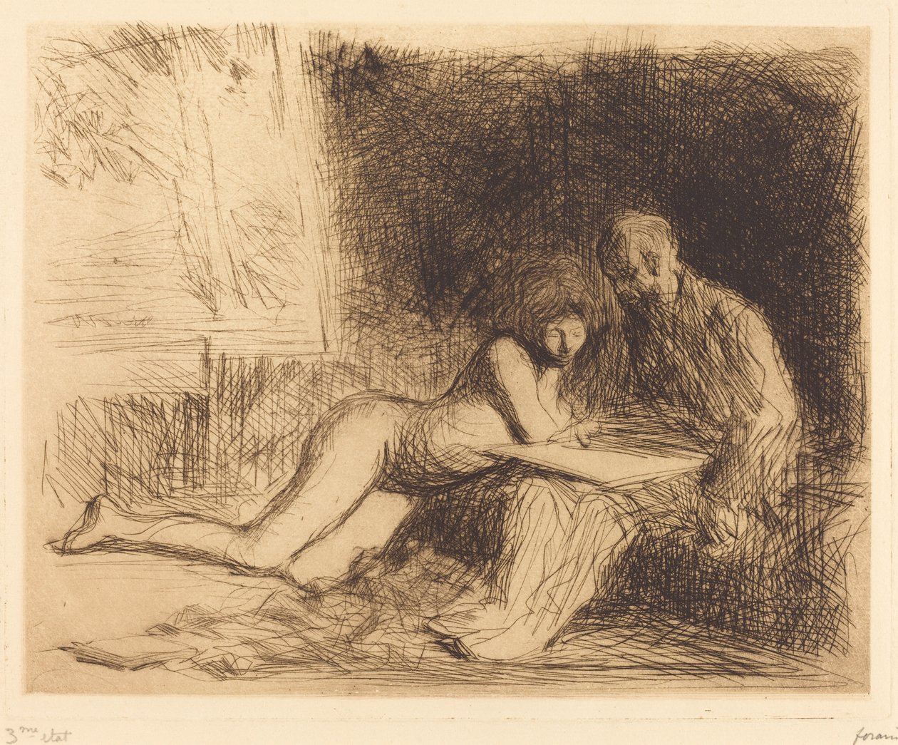 O Descanso do Modelo (quarta placa) de Jean Louis Forain