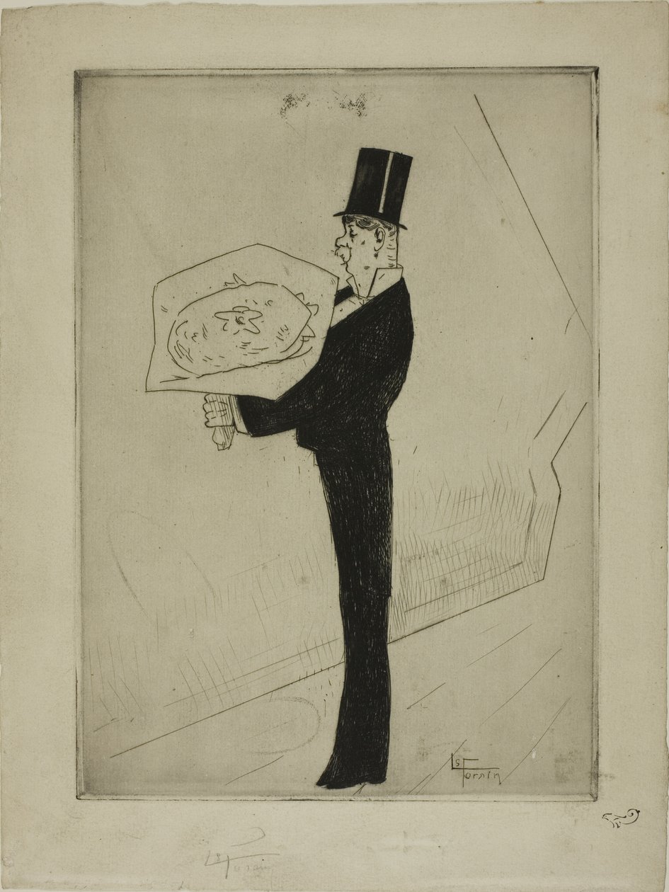 O Toff com um ramo de flores de Jean Louis Forain