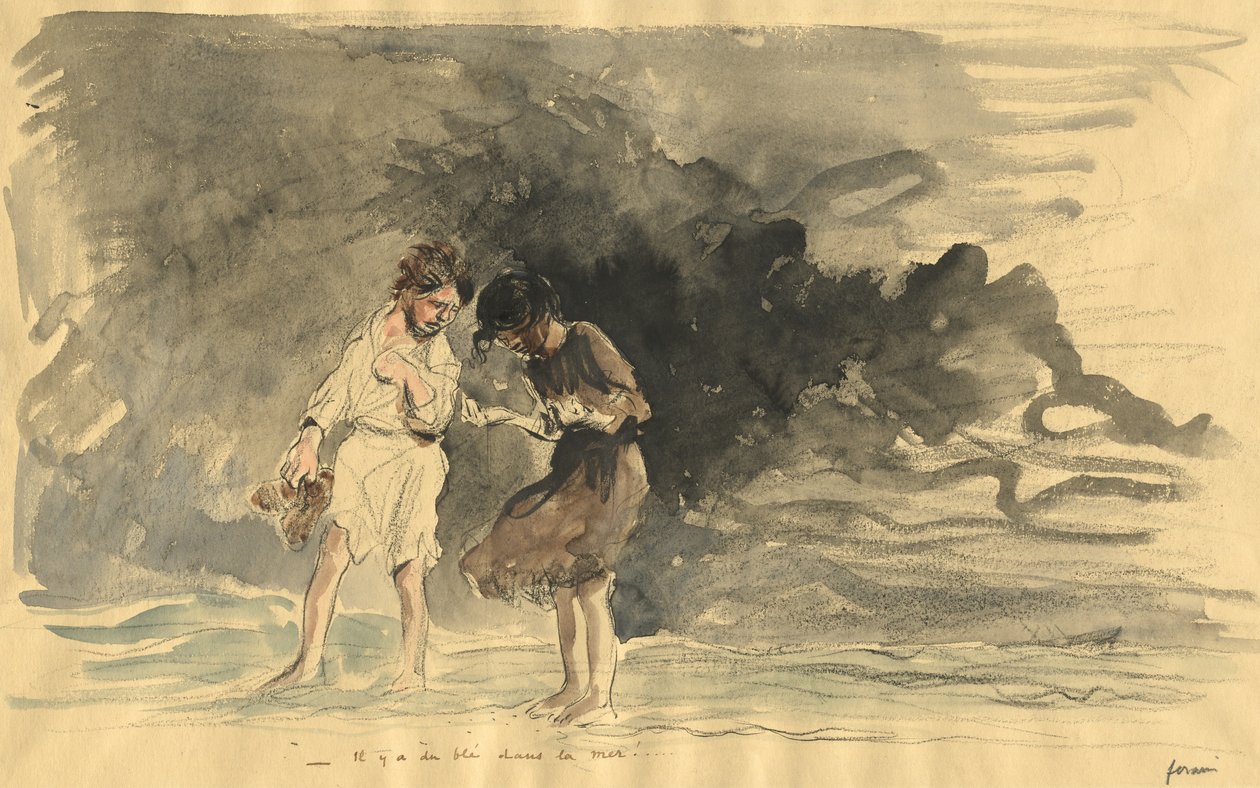 Há milho no mar !, quarto trimestre de 1800 ou primeiro terço de 1900. de Jean Louis Forain