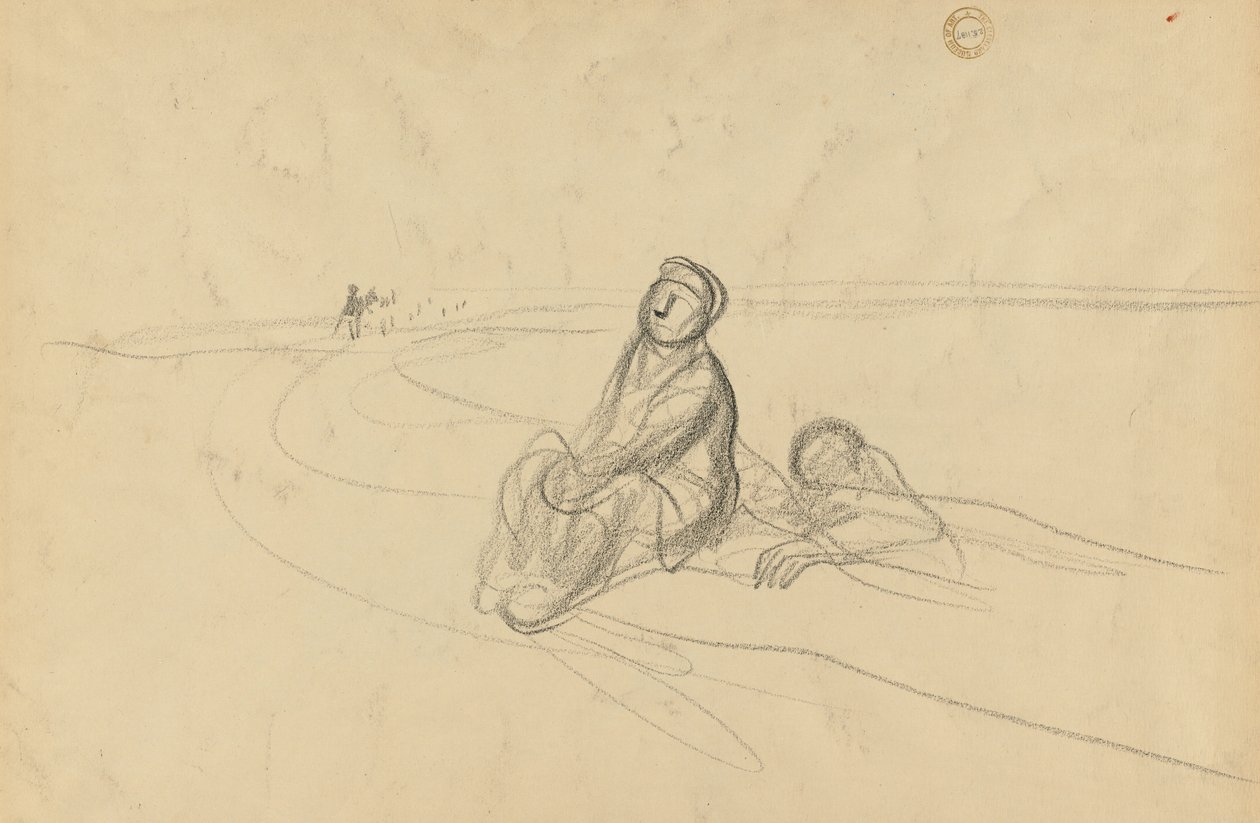 Duas figuras em uma estrada, c. 1919 de Jean Louis Forain