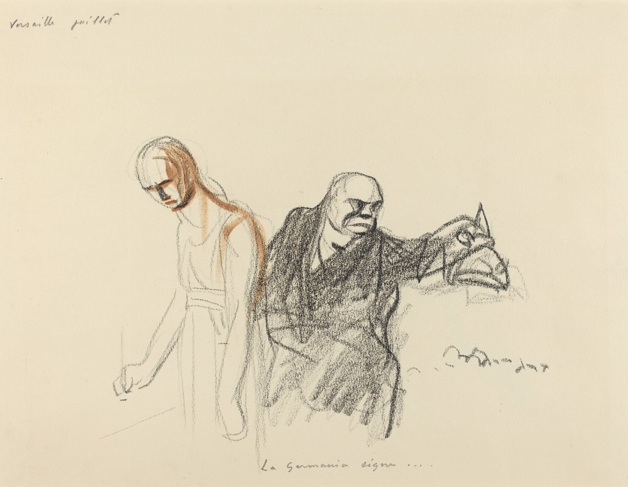 Versalhes julho. A Germânia assina... de Jean Louis Forain