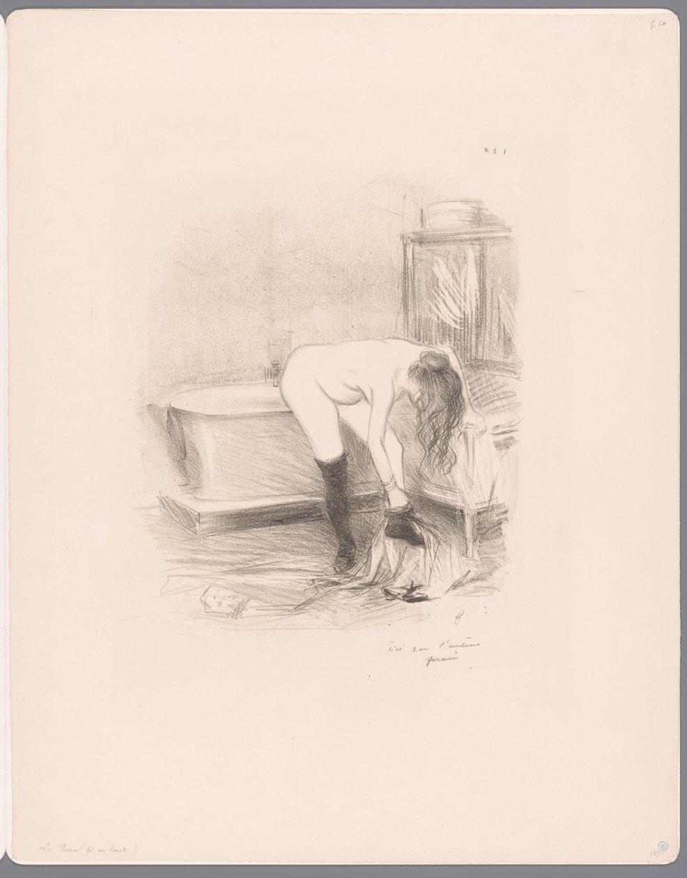 A mulher despe-se na casa de banho
Le bain de Jean Louis Forain