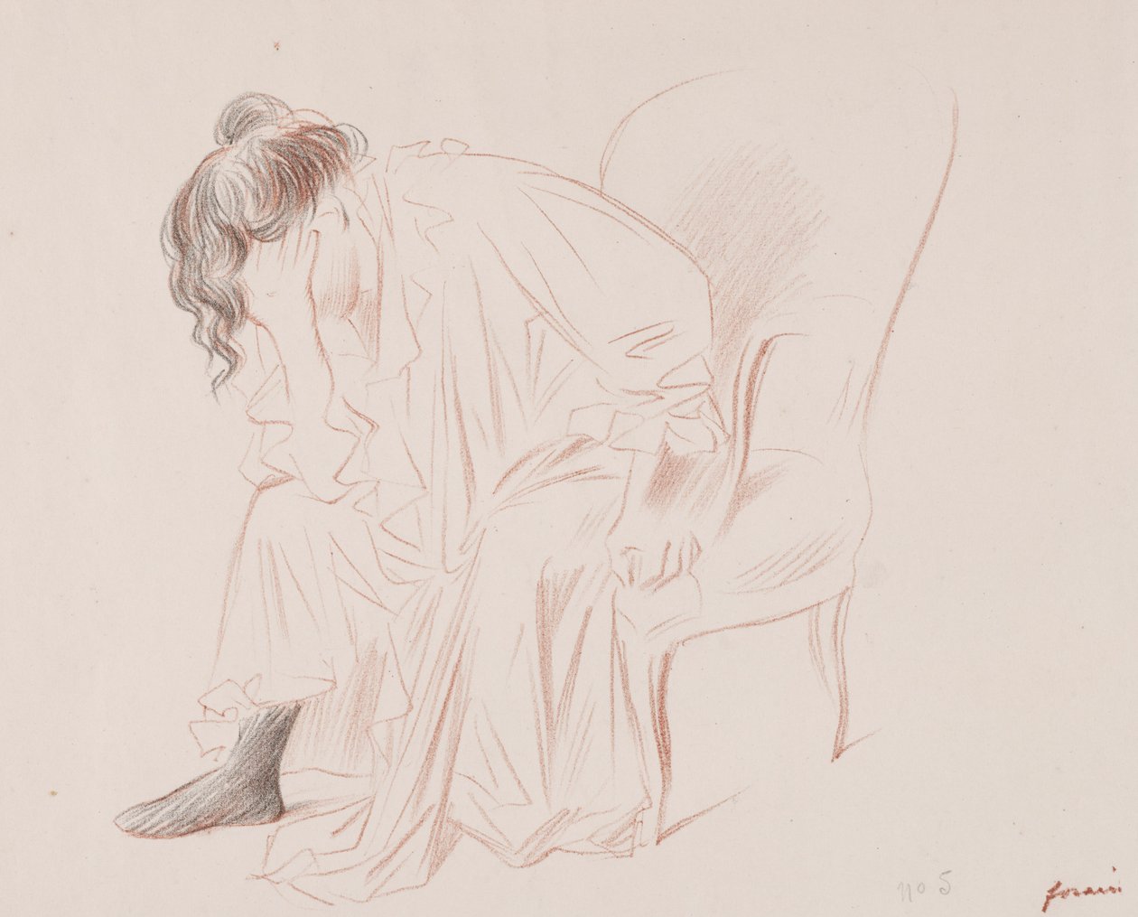 Mulher sentada. de Jean Louis Forain
