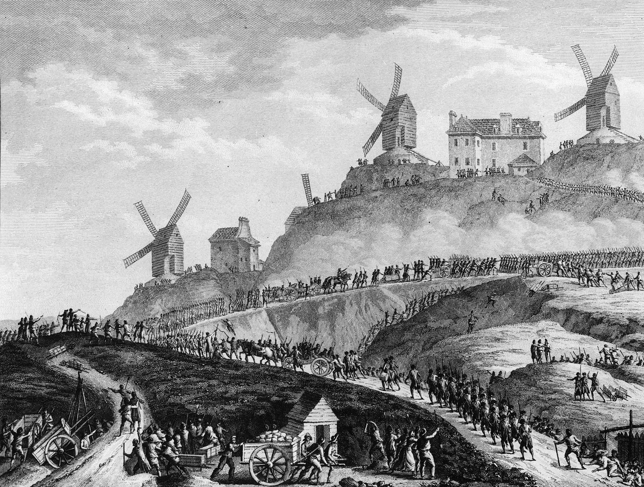 Revolução Francesa: Cânones de Paris abre suas portas para Montmartre em 15 de julho de Jean Louis II (after) Prieur