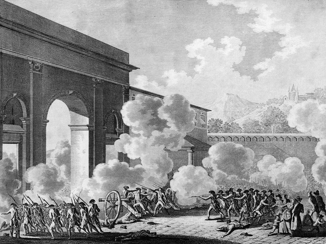Revolução Francesa: Caso de Nancy a 31 de Agosto de 1790 (motim da guarnição da cidade de Nancy). Gravura de Berthaut depois de Prior. Paris, Biblioteca do Instituto de História da Revolução de Jean Louis II (after) Prieur