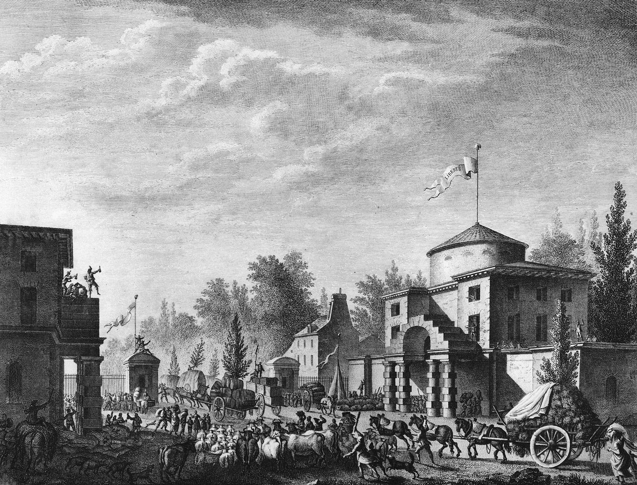 Revolução Francesa: Entrada livre da barreira de Paris em 1 de maio de Jean Louis II (after) Prieur