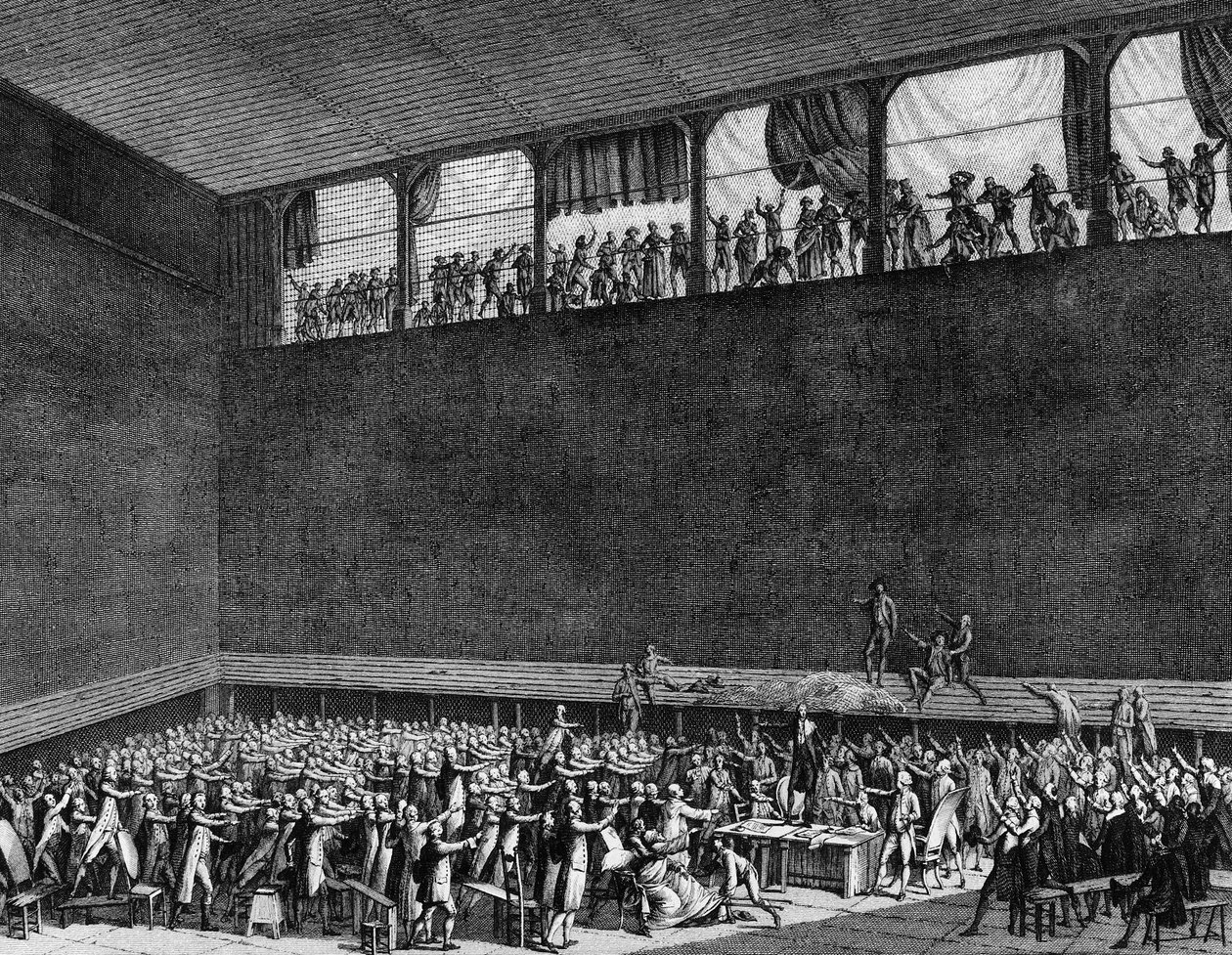 Revolução Francesa: Juramento de jogo de palmeira em 20 de junho de Jean Louis II (after) Prieur