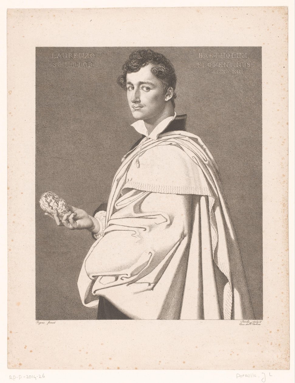 Retrato do escultor Lorenzo Bartolini de Jean Louis Potrelle
