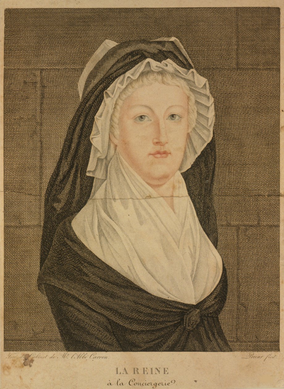 Marie Antoinette na Conciergerie como Prisioneira, 1793 de Jean Louis Prieur