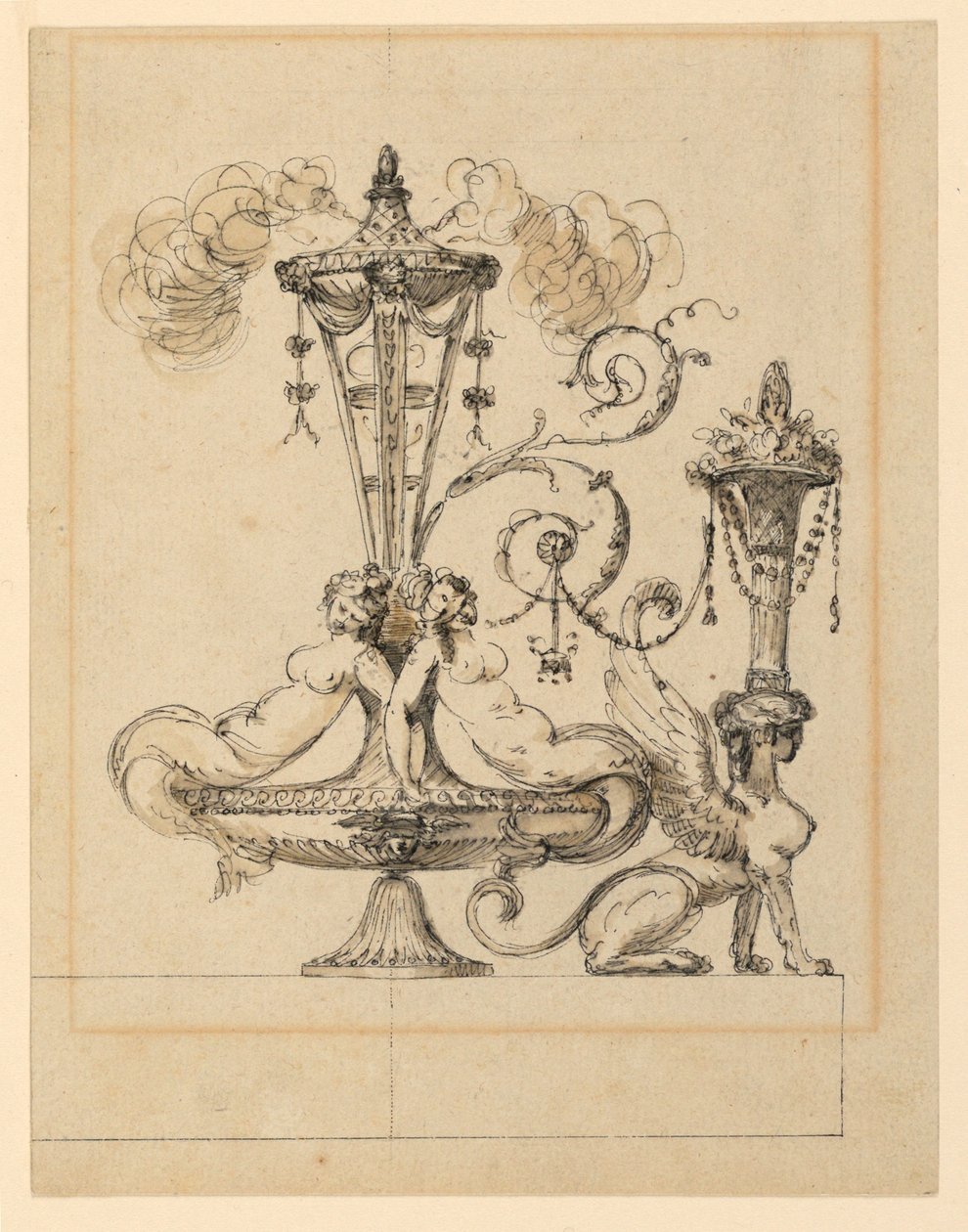 Design para um arabesco decorativo de Jean Louis Prieur the Younger