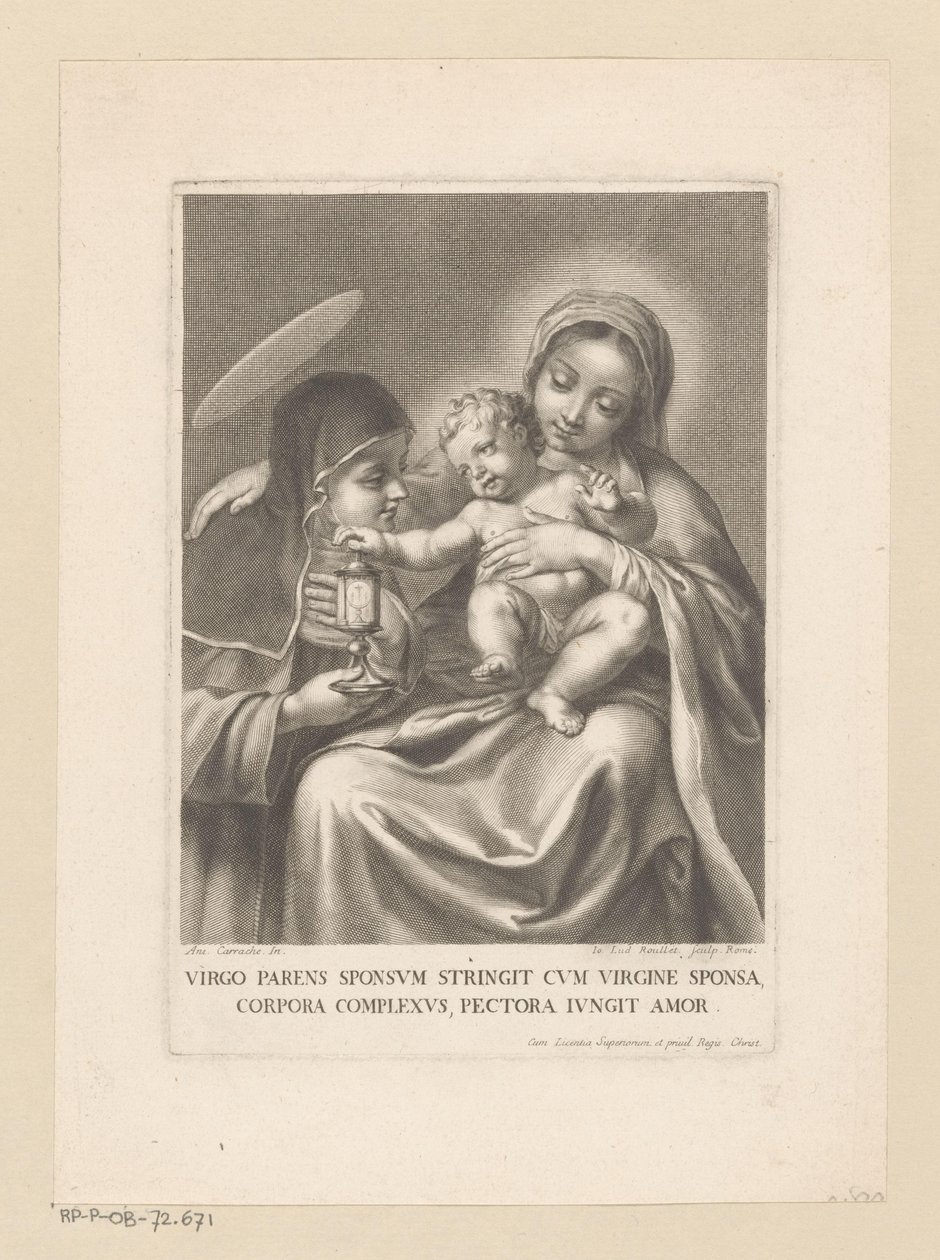 Maria com criança e a santa com relicário de Jean Louis Roullet