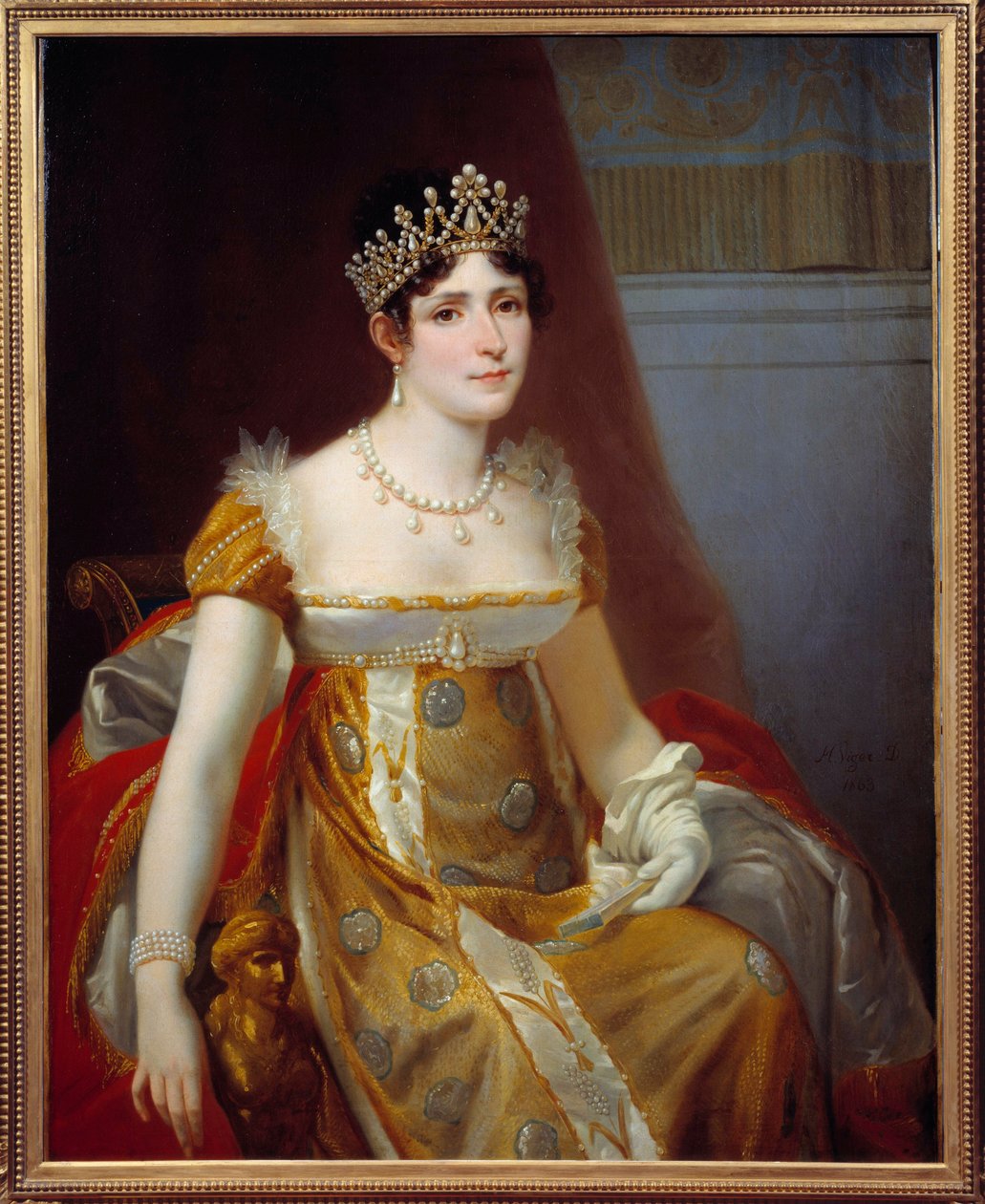 Retrato de Impress Josephine de Beauharnais (1763-1814) Pintura de Victor Viger du Vigneau, chamada Hector Viger (1819-1879) 1863 Sol. 1,15x0,89 m Malmaison, musee du chateau - Retrato da Imperatriz Josephine de Beauharnais (1763-1814). Pintura de Victor V de Jean Louis Victor Viger du Vigneau