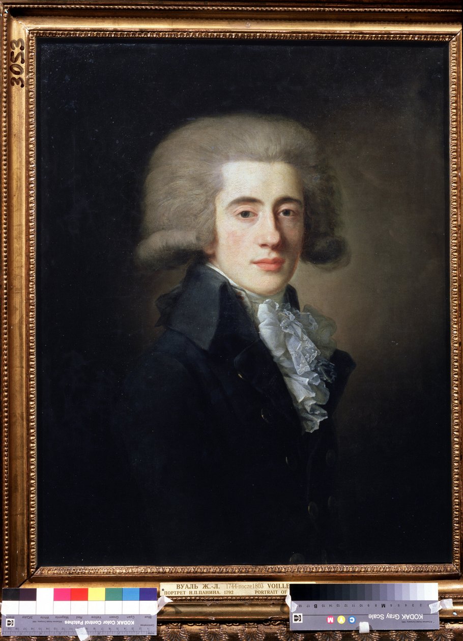 Retrato do vice-chanceler russo Nikita Panin (1770-1837) (Retrato do vice-chanceler Nikita Panin). Pintura de Jean Louis Voille (1744-após 1803). Óleo sobre tela, 73,1 x 57 cm de Jean Louis Voille