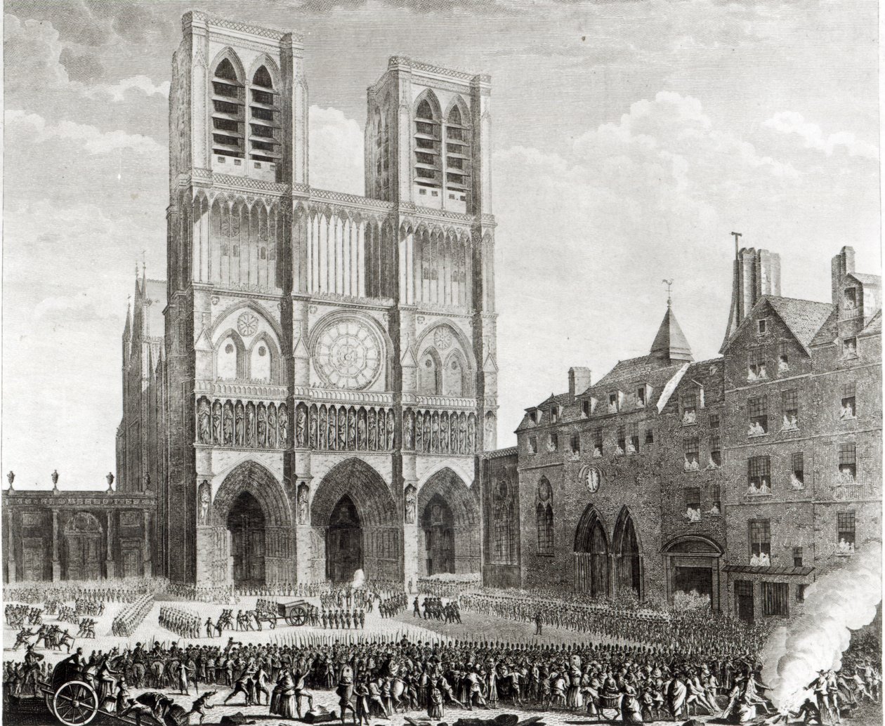 Thomas de Mahy (1744-1790) Marquês das Favras Fazendo Honorável Antes de Notre-Dame, gravado por Pierre Gabriel Berthault (1737-1831) 1790 de Jean Louis the Younger Prieur