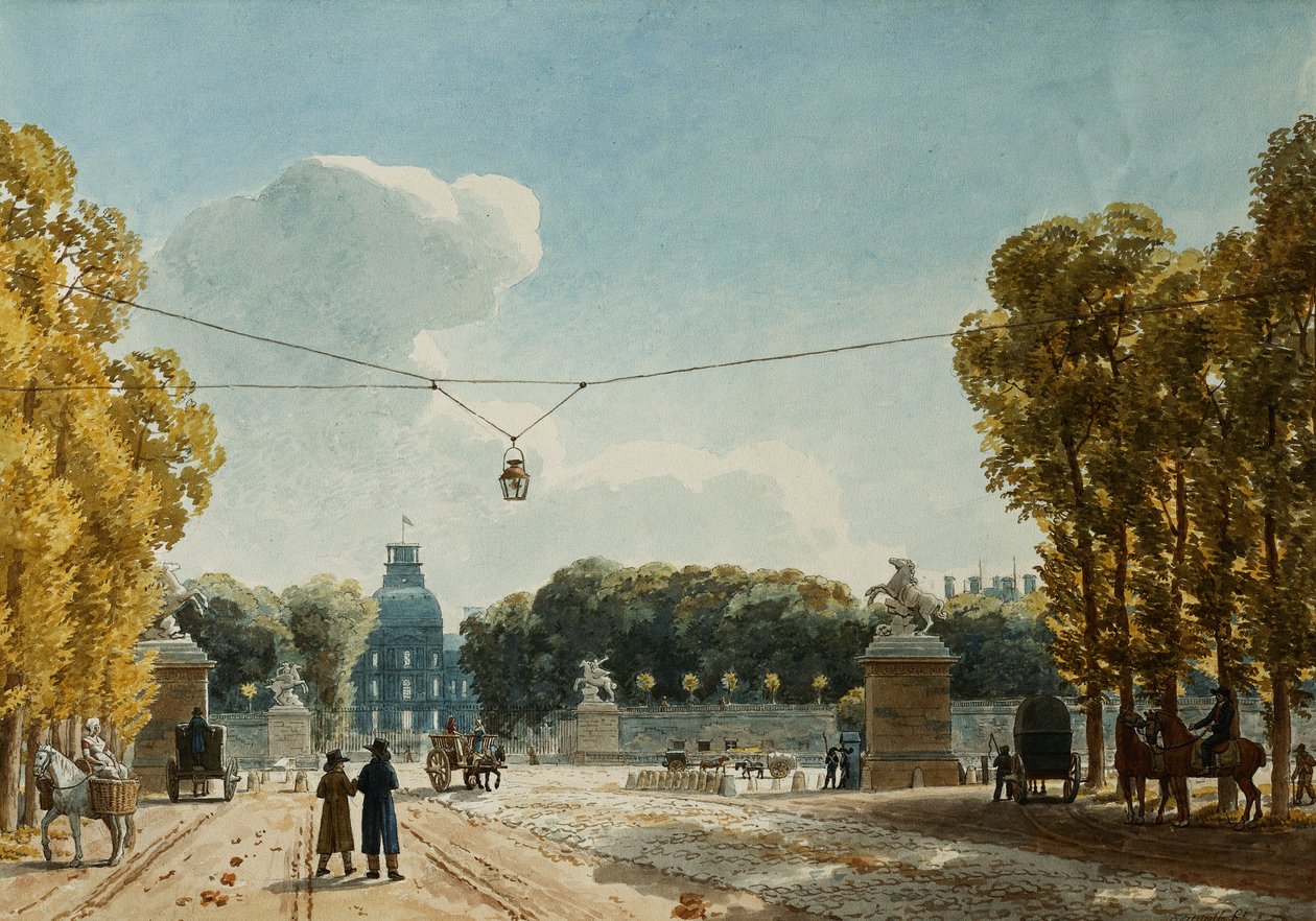 Uma vista das Tulherias dos Champs-Elysées, de Jean Lubin Vauzelle