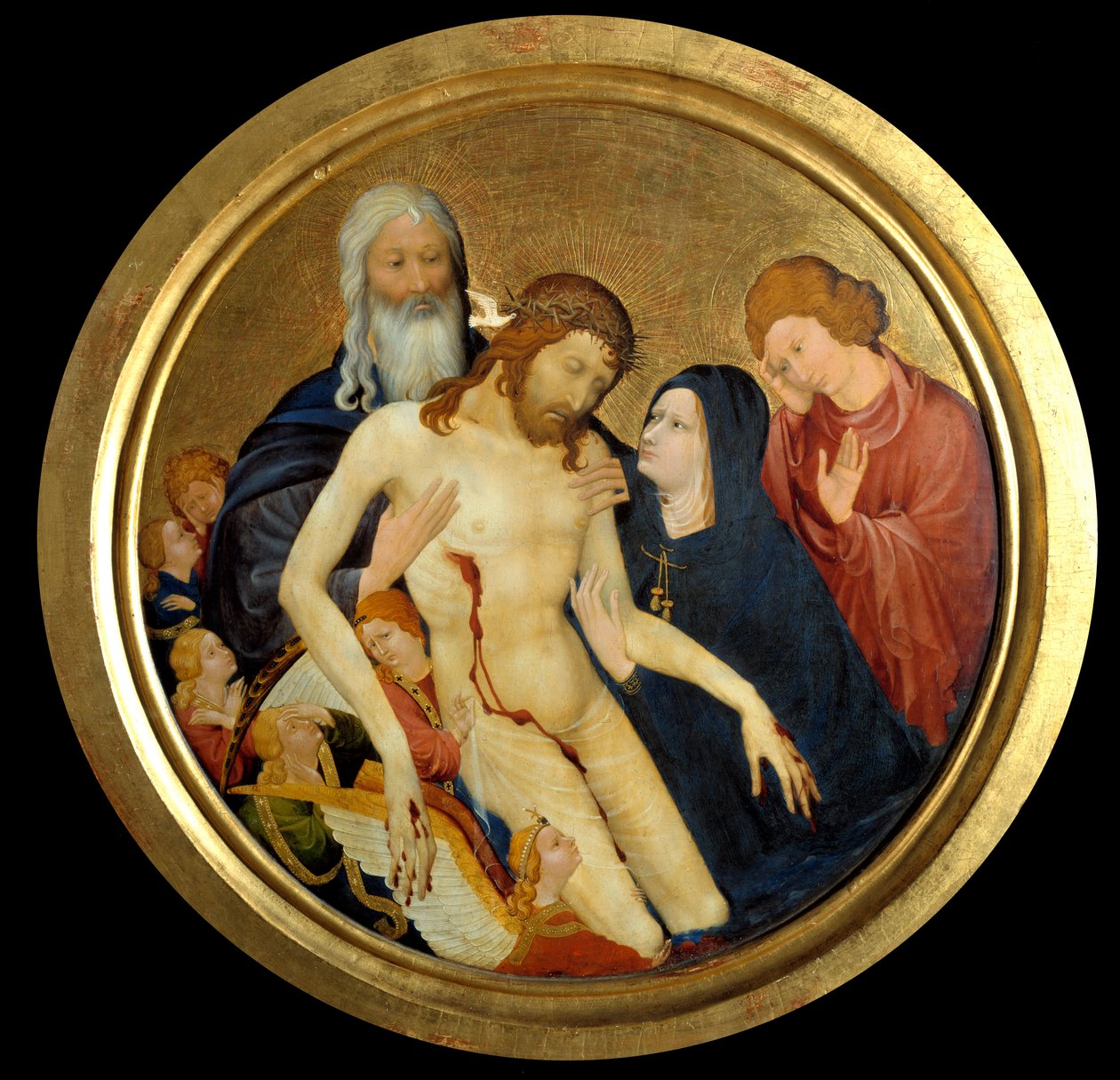 Piedade de Nosso Senhor, disse "a grande Pieta redonda" Pintura atribuída a Jean Malouel (cerca de 1370-1415) 1400 Sol. 0,64m. de Jean Malouel or Maelwael
